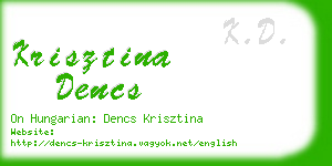 krisztina dencs business card